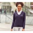 H170 Russell Collection Ladies V-Neck Knitted Pullover