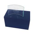 M033 10 x 14.5cm Jade Glass Bevelled Crescent Award