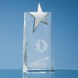 Q095 Optical Crystal Rectangle with Silver Star
