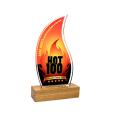 N112 Oak Base Acrylic Award