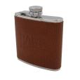 Q035 Pebbled Leather Hip Flask