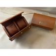 Q035 Pebbled Leather Double Watch Roll
