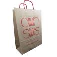 N071 Size 1 Twisted Handle Kraft Paper Carrier - Spot Colour