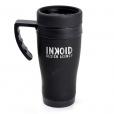 L019 Black Rubberised Travel Mug