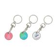 H078 Printed Trolley Coin Key Ring - Full Colour