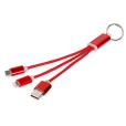 N025 Metal 3 in 1 Charging Cable with Key Ring - Spot Colour
