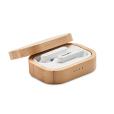 M081 TWS Earbuds in Bamboo Case 